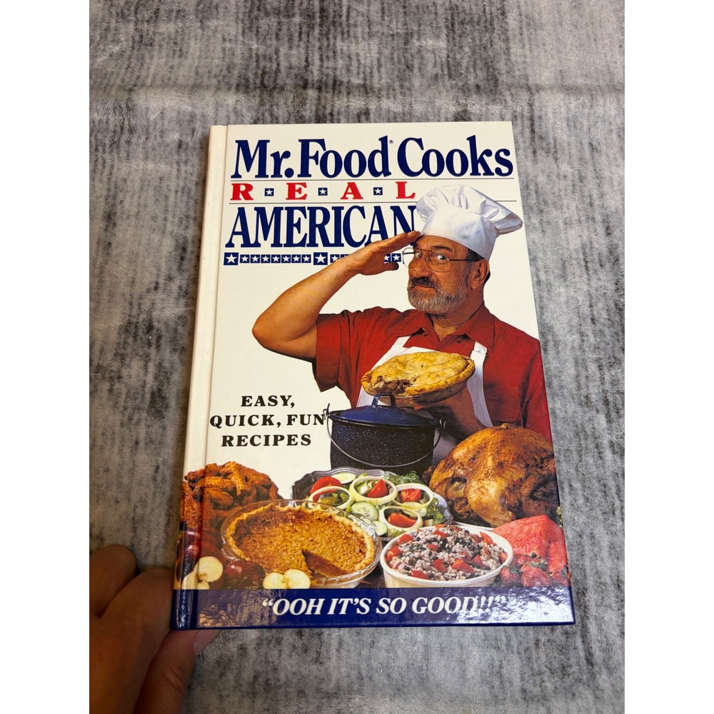 Mr. Food Cooks Real American Art Ginsburg 1st Edition Hardcover Cookbook 1994